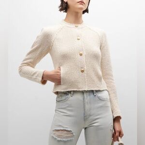 Rag & Bone Marisa tweed jacket in cream with matte gold buttons size 00